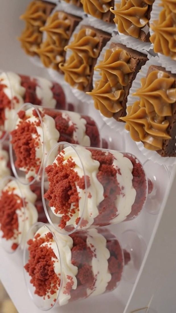 Mini postres de red velvet